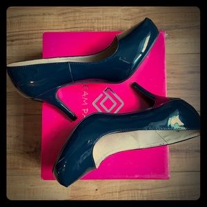 Navy Blue Patent Leather Heels